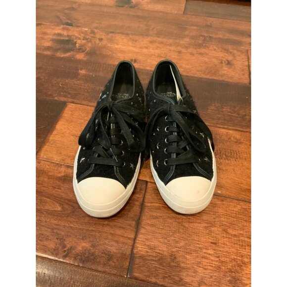 Coach "Empire Star" Black Wool Studded Lace-Up Sneakers, Size 6 (US), 36 (EUR) - Picture 2 of 9